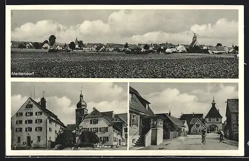 AK Merkendorf, Rathaus, Stadttor und Ortsansicht