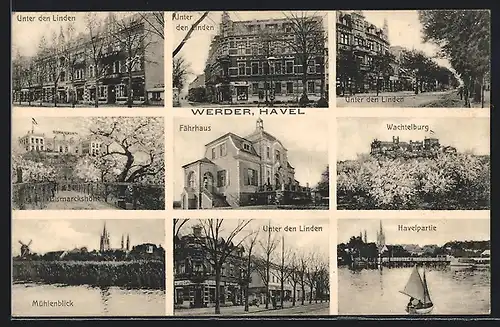 AK Werder /Havel, Gasthaus Bismarckshöhe, Unter den Linden, Fährhaus