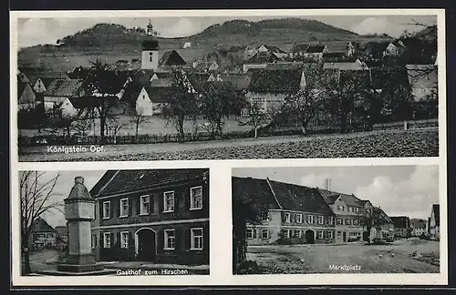 AK Königstein, Gasthof zum Hirschen, Marktplatz