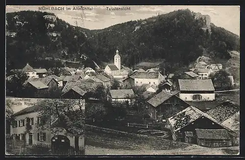 AK Mühlbach /Altmühltal, Handlung M. Regnet, Totalansicht aus der Vogelschau