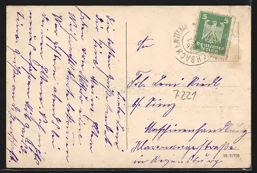 AK Fischbach /Opf., Pfarrhaus mit Schule, Ortspartie mit Kirche