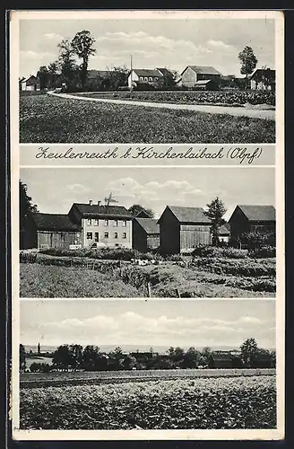 AK Zeulenreuth b. Kirchenlaibach, Blick vom Ortrand auf Häuser