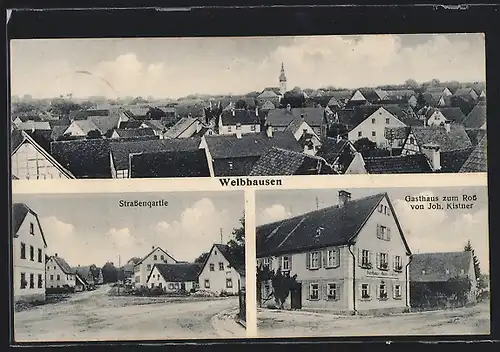 AK Welbhausen, Gasthaus zum Ross, Strassenpartie mit Wohnhäusern