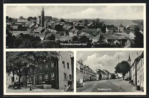 AK Kirchenthumbach / Opf., Gasthaus Thumbeck, Strassenpartie, Ortsansicht