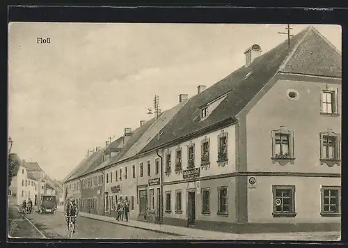 AK Floss, Strassenpartie mit Gasthaus zur Post