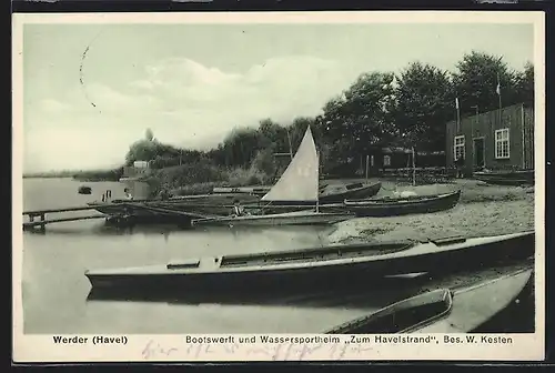 AK Werder /Havel, Bootswerft und Wassersportheim Um Havelstrand, Bes. W. Kesten