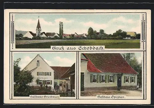 AK Schobdach, Gastwirtschaft Griesbauer, Gasthaus Spitzbart