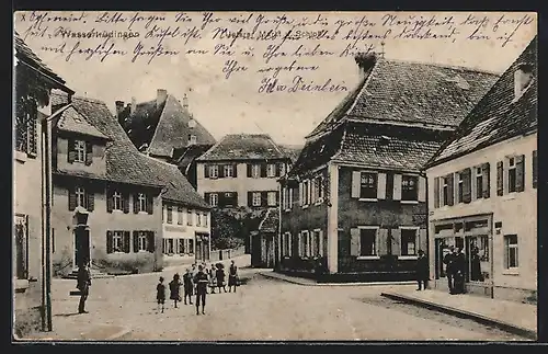 AK Wassertrüdingen, Strassenpartie aus der Ortschaft