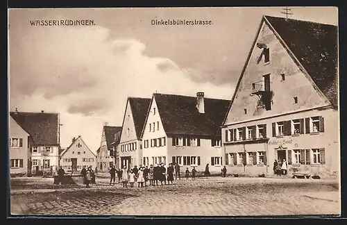 AK Wassertrüdingen, Dinkelsbühlerstrasse mit Gasthof zur Sonne
