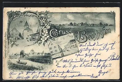 AK Bechhofen, An der Wieseth, Hauptstrasse und Marktplatz