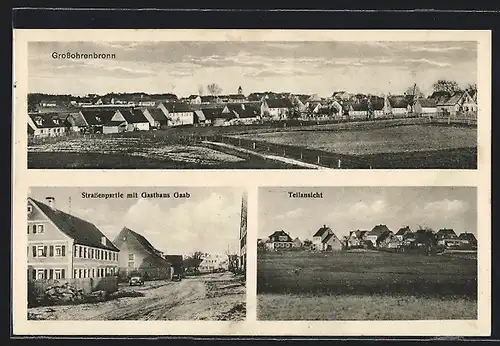 AK Grossohrenbronn, Strassenpartie mit Gasthaus Gaab, Teilansicht, Panorama