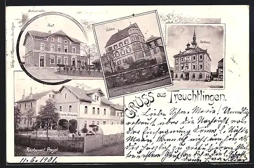 AK Treuchtlingen, Schloss, Rathaus, Post