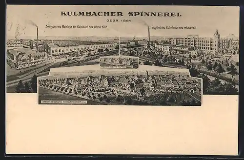 AK Kulmbach, Kulmbacher Spinnerei, Hauptbetrieb, Zweigbetrieb Mainleus, Arbeitersiedlung Hornschuchhausen