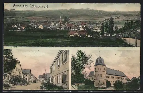 AK Schnabelwaid, Strassenpartie, K. Forstamt, Panorama