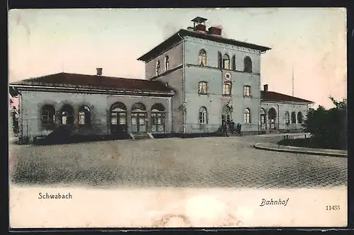 AK Schwabach, Bahnhof mit Vorplatz