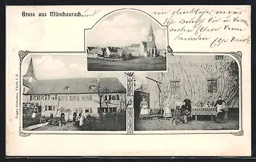 AK Münchaurach, Ortsansicht, Gasthaus