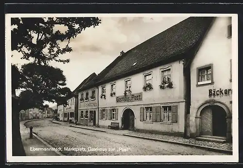 AK Ebermannstadt, Marktplatz, Gasthaus zur Post