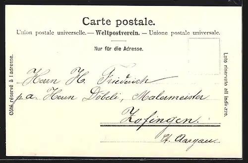 AK Rychigen, Schloss, Strassenpartien im Ort