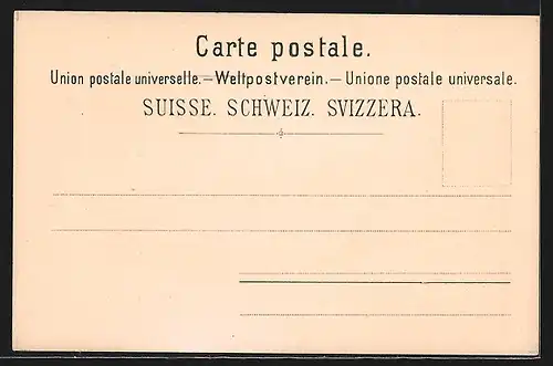 Lithographie Menzingen, Kapelle und Gebäude auf dem Gubel