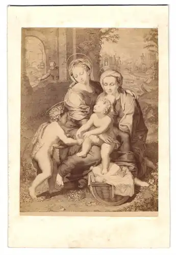 Fotografie unbekannter Fotograf und Ort, Gemälde: Die heilige Familie, nach Giulio Romano