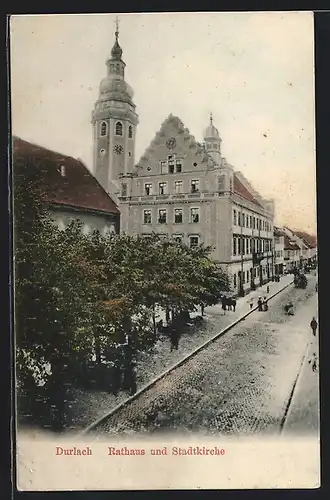 AK Durlach, Rathaus und Stadtkirche