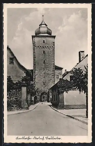 AK Karlsruhe-Durlach, Blick auf das Basler Tor
