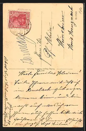 AK Durlach, Frau mit Gänsen vor Basler Tor