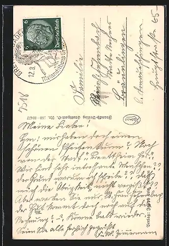 AK Bretten, Pfeifferturm mit Häusern