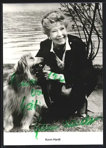 AK Schauspielerin Karin Hardt mit Hund