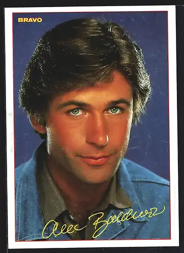 AK Schauspieler Alec Baldwin in Jeansjacke, Geb. 1958