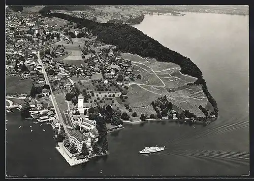AK Spiez am Thunersee, Ortsansicht vom Flugzeug aus