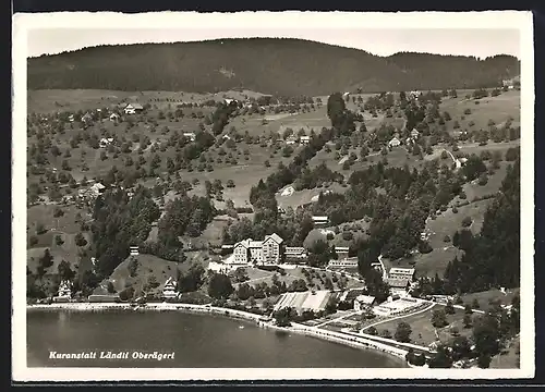 AK Oberägeri, Kuranstalt Ländli aus der Vogelschau