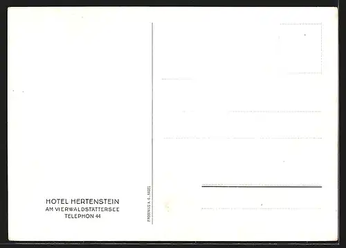 Künstler-AK Hertenstein am Vierwaldstättersee, Blick auf Hotel Hertenstein