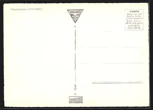 AK Appenzell, Ortsansicht vom Flugzeug aus