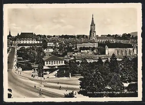 AK Bern, Kirchenfeldbrücke, Kasino und Münster