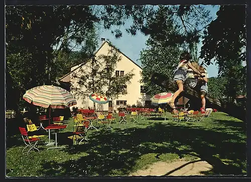 AK Rothenfluh /Bld., Landgasthof Asphof mit Garten und spielenden Kindern