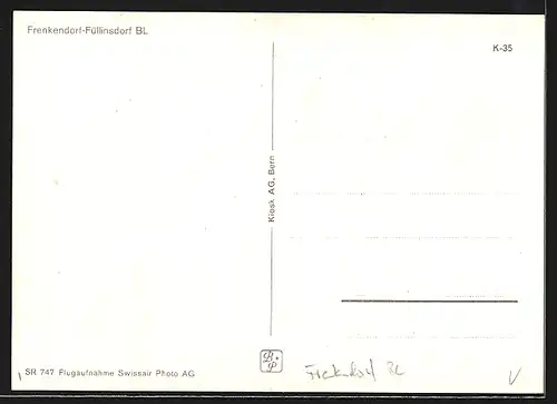 AK Frenkendorf-Füllinsdorf /BL, Ortsansicht aus der Vogelschau