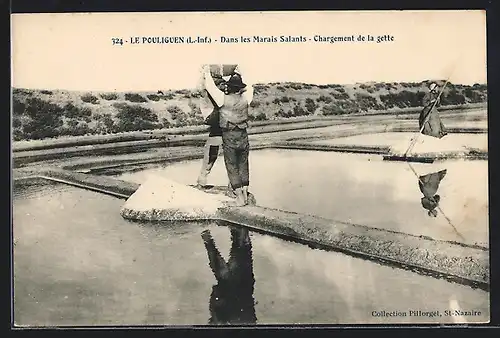 AK Le Pouliguen, Dans les Marais Salants, Chargement de la gette