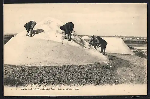 AK Arbeiter beim Salzabbau