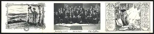 Klapp-AK Quedlinburg, Absolvia Gymnasium 1907, Absolventen auf ihrem Bergfest, Eule