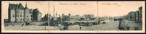 Klapp-AK Köln, Panorama des Kölner Hafens
