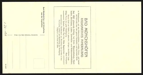 Klapp-Künstler-AK Eugen Felle: Bad Münchshöfen, Landkarte vom Mineralbad und Umgebung, Gallerberge und Predigerstuhl