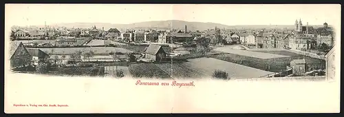 Klapp-AK Bayreuth, Panorama aus der Vogelschau
