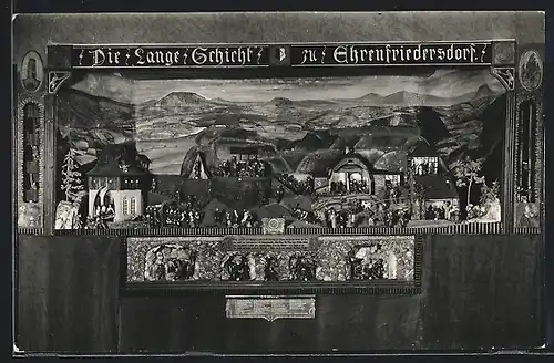 AK Ehrenfriedersdorf, Diorama Die lange Schicht der Bergarbeiter