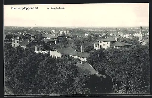AK Hamburg-Eppendorf, Blick v. d. St. Anscharhöhe