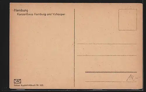 AK Hamburg-St.Pauli, Konzerthaus Hamburg und Volksoper