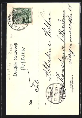 Lithographie Hamburg, Partie am Rathaus