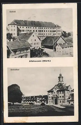 AK Altshausen /Württ., Schloss und Schlosshof