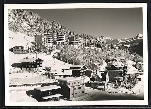 AK Inner-Arosa, Ortsansicht mit Hotel Alpensonne