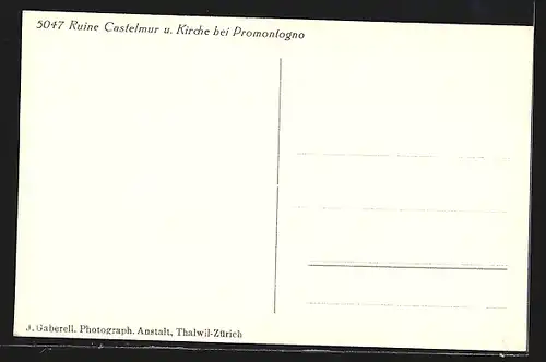 AK Promontogno, Ruine Castelmur u. Kirche